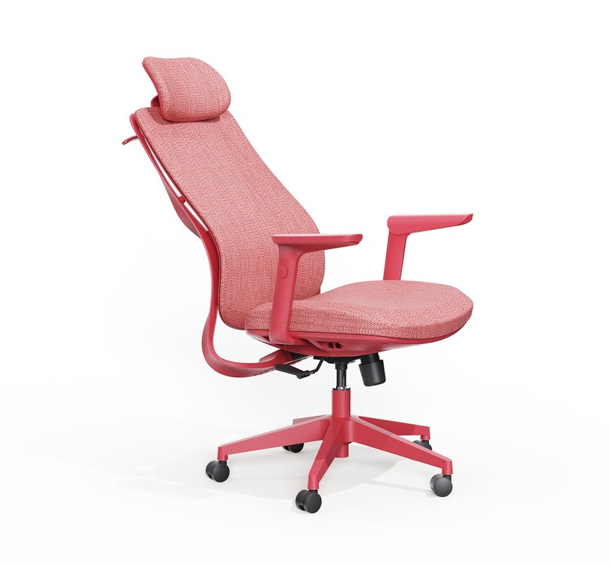 Enhance Your Workspace High Back Executive Red Mesh Office Chair with Lumbar Support