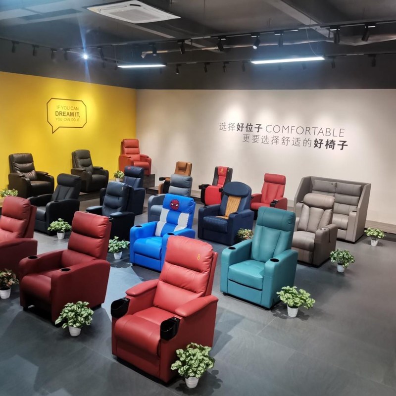 Pengemasan Surat N Kulit Asli Kursi Bioskop Rumah Hotel Kursi Bioskop Mewah Sofa Bioskop