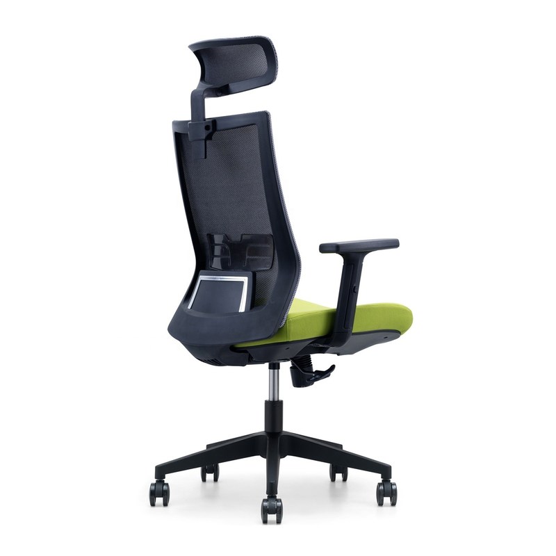 Kursi Mesh Kantor dengan Pendukung Lengan dan Pendukung Kepala yang Bisa Disesuaikan untuk Desain Ergonomis Belakang Tinggi Modern