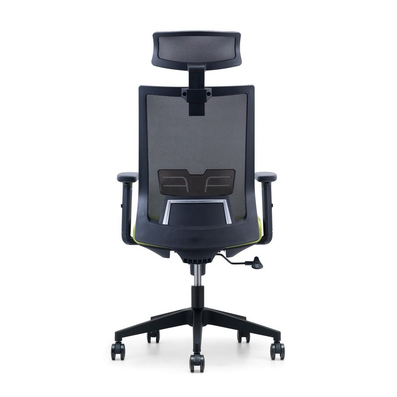Kursi Mesh Kantor dengan Pendukung Lengan dan Pendukung Kepala yang Bisa Disesuaikan untuk Desain Ergonomis Belakang Tinggi Modern