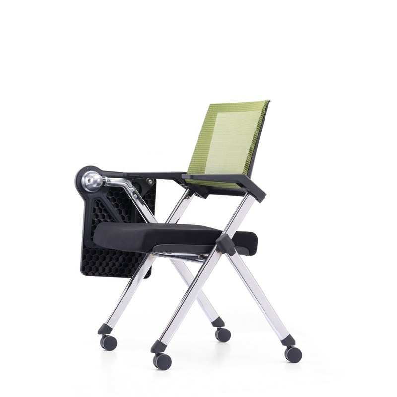 Foldable Office Mesh Training Chair With Writing Pad and Tablet for Full Function