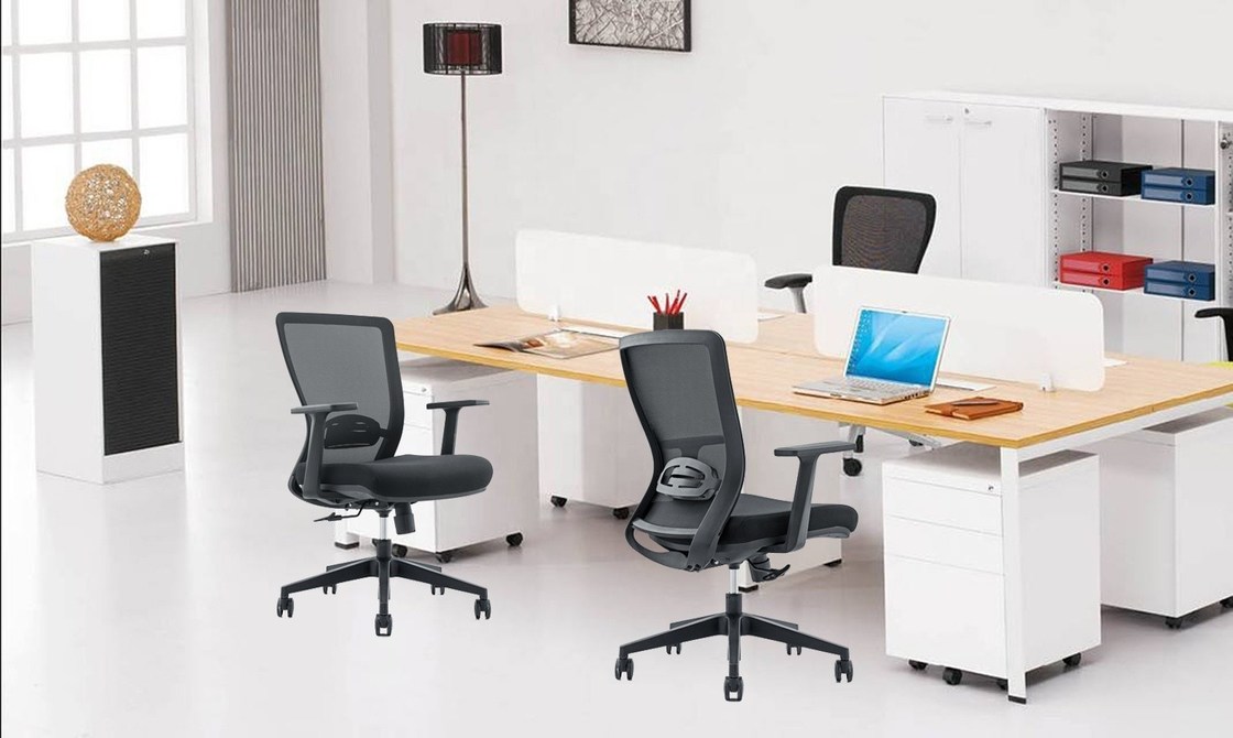 Desain Modern Ergonomis Jaring Tengah Belakang Kursi Kantor untuk Cadeira de Almoco Komersial