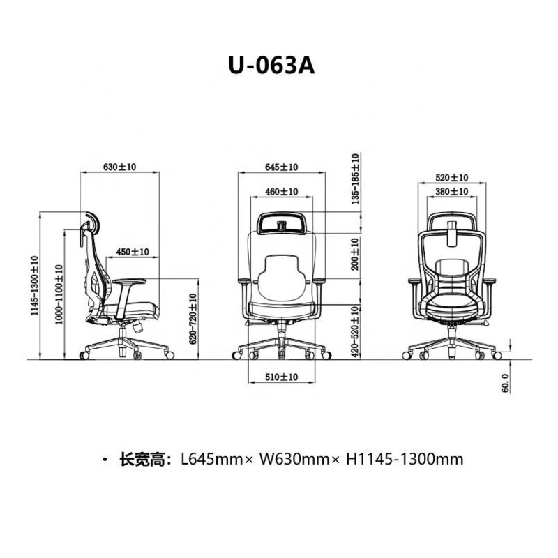Mekanisme Self-Loading High Back Mesh Ergonomic Chair untuk pekerjaan kantor yang nyaman