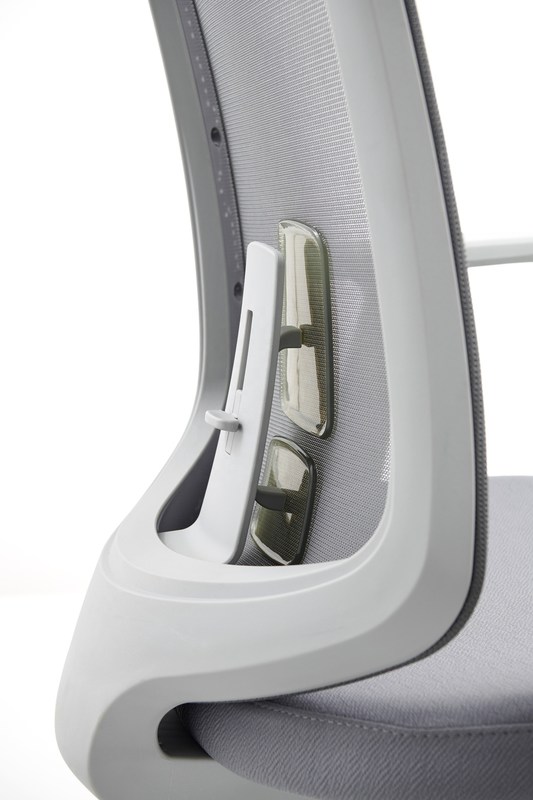 M-062B Kursi jaring putar punggung tengah abu-abu, kursi kantor eksekutif ergonomis punggung tinggi