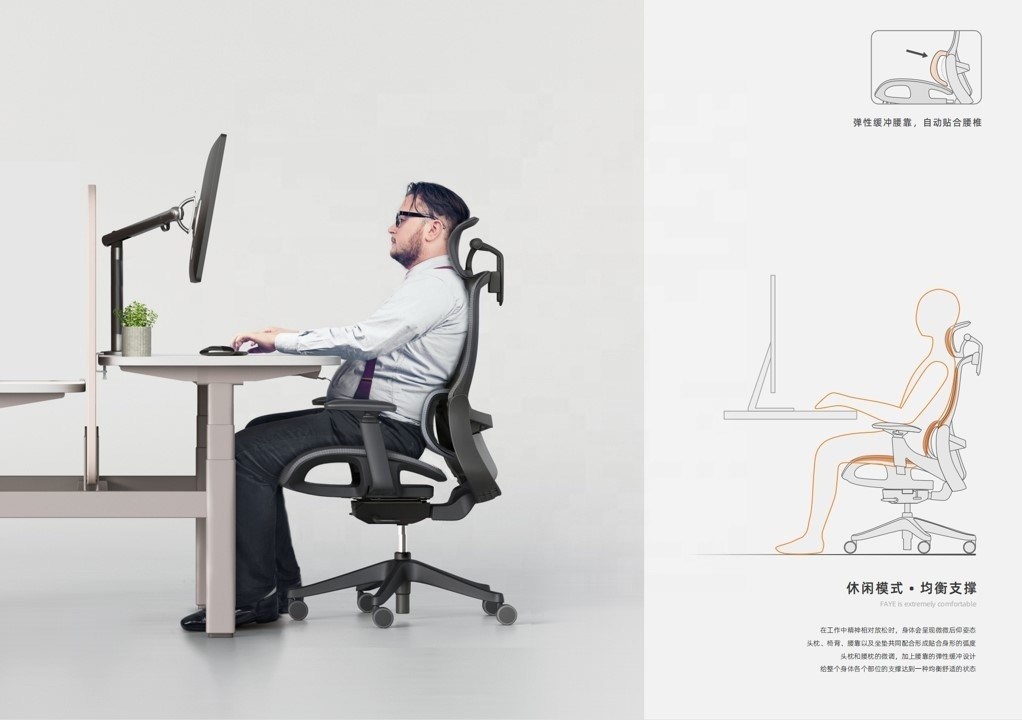 Kursi Boss Full Mesh dengan Mekanisme Donati Furnitur Kantor Modern Mewah Lulus Uji BIFMA