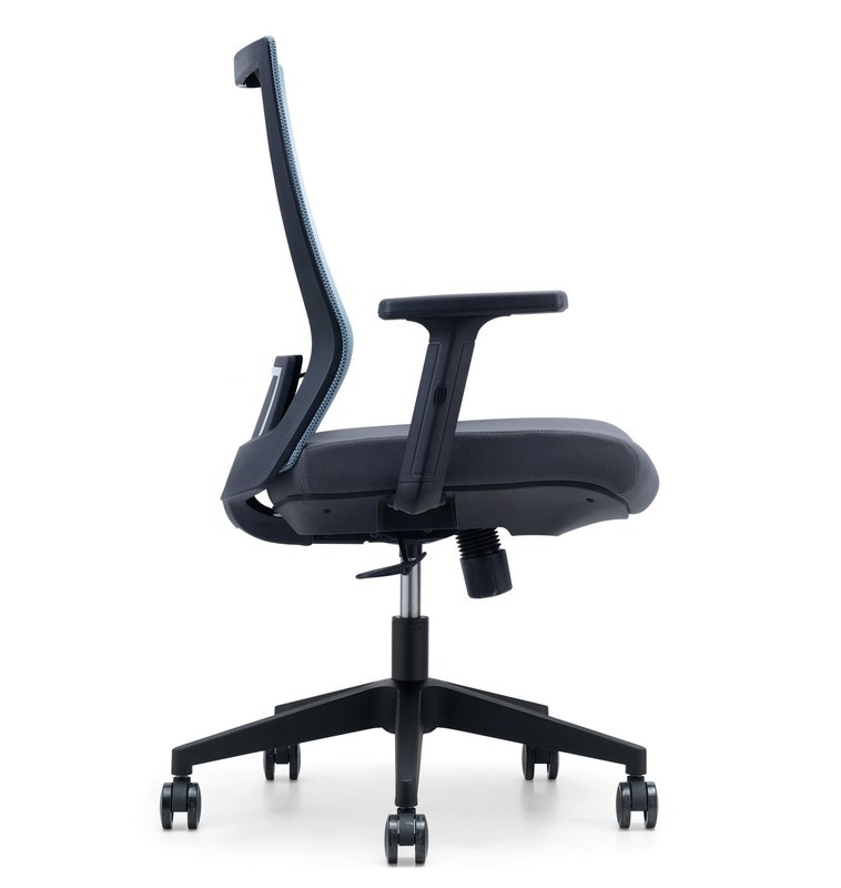 Kursi Eksekutif Kantor Jaring Belakang Tengah Kain Gaya Desain Modern dengan Lengan 2D Ergonomis