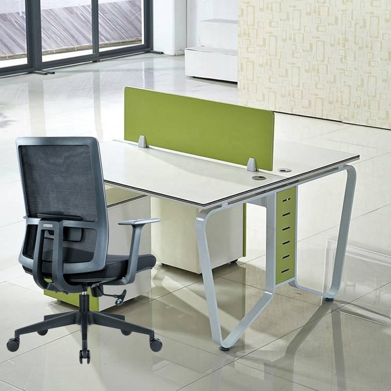 2D Arm Ergonomic Office Revolving Computer Chair dengan Dukungan Lumbar dan Kain Mesh