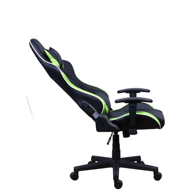 Kursi Gamer Reclining Kulit PU Castors dengan LED Light Bar Racer RGB Gaming Chair