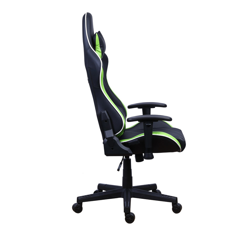 Kursi Gamer Reclining Kulit PU Castors dengan LED Light Bar Racer RGB Gaming Chair
