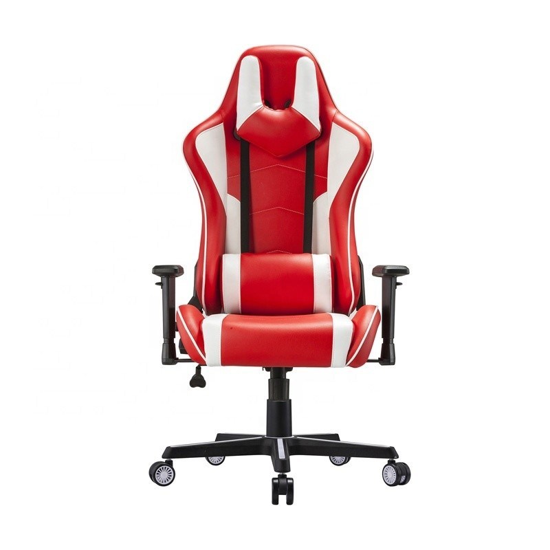 Comfortable E-sports Chair Revolving Professional White PU Leather Racing Gaming Chair