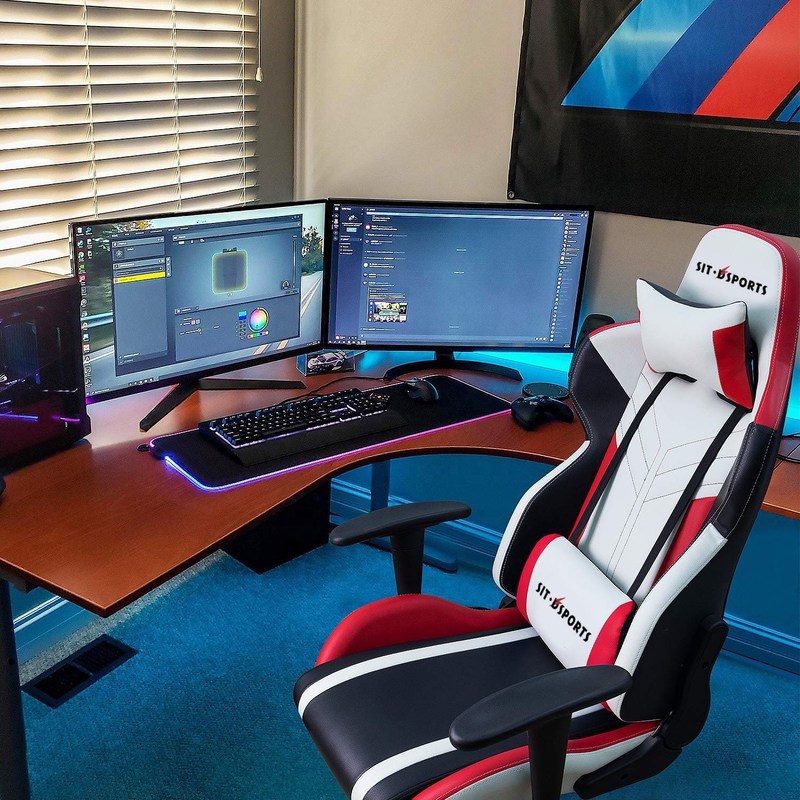 Kursi Gaming Balap PU Leather Putih Nyaman untuk Performa E-sports Profesional