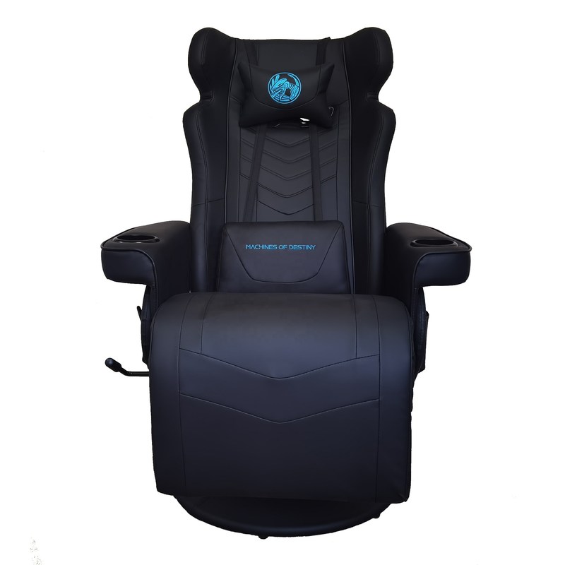 Black Racing Style PU Leather Office Gaming Sofa With Footrest 50*80*110cm for Gaming Room