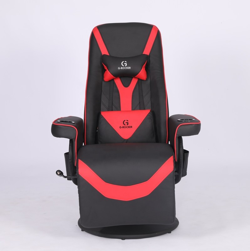 Kursi kantor khusus Kursi permainan mewah dengan pemegang cangkir dalam kulit gaya balap merah muda