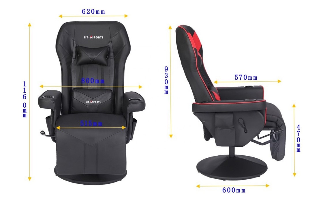 ODM OEM Executive Chair Racing Style Kulit Game Chair dengan Cup Holder dan Footrest