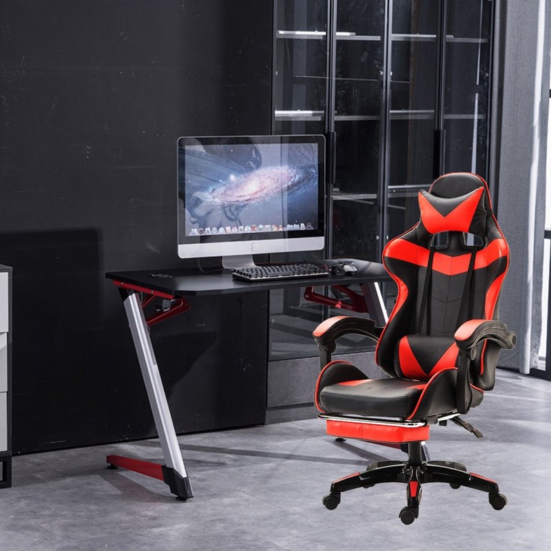 Metal Type Iron E-sports Chair Nyaman PU Kulit Game Kursi untuk Profesional